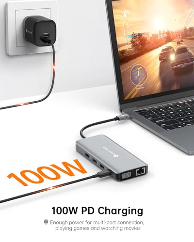 NOVOO 11-in-1 USB-C Dock with Triple Monitor Support