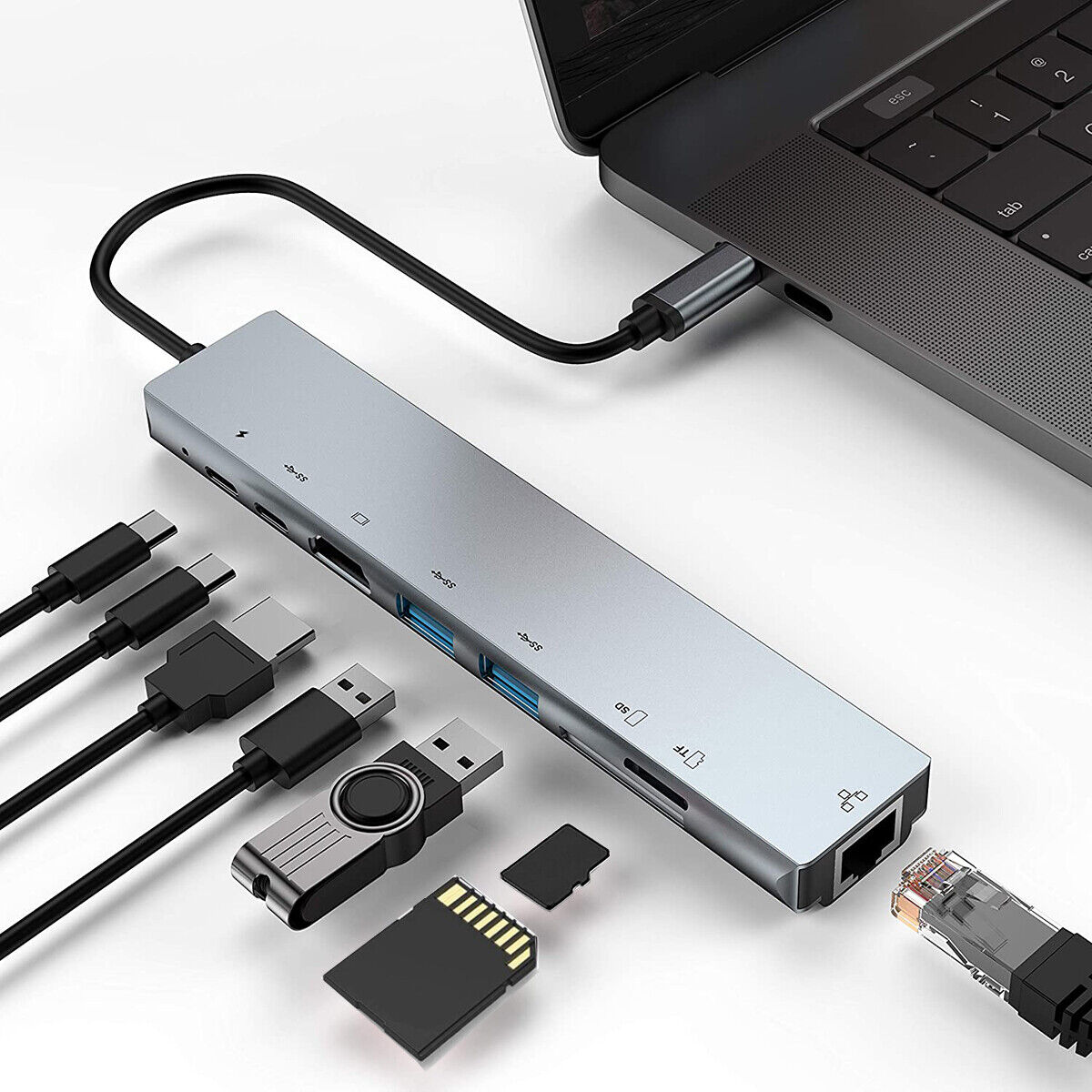 8-in-1 USB-C Hub with Ethernet and HDMI