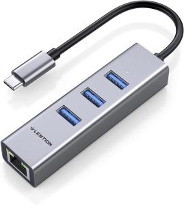 LENTION USB C Hub with Ethernet and 3 Ports