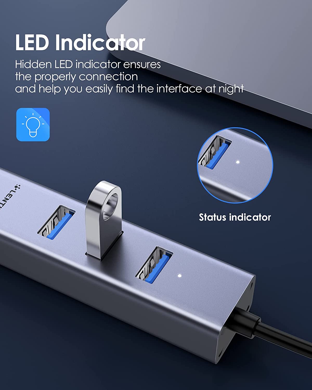 LENTION USB C Hub with Ethernet and 3 Ports