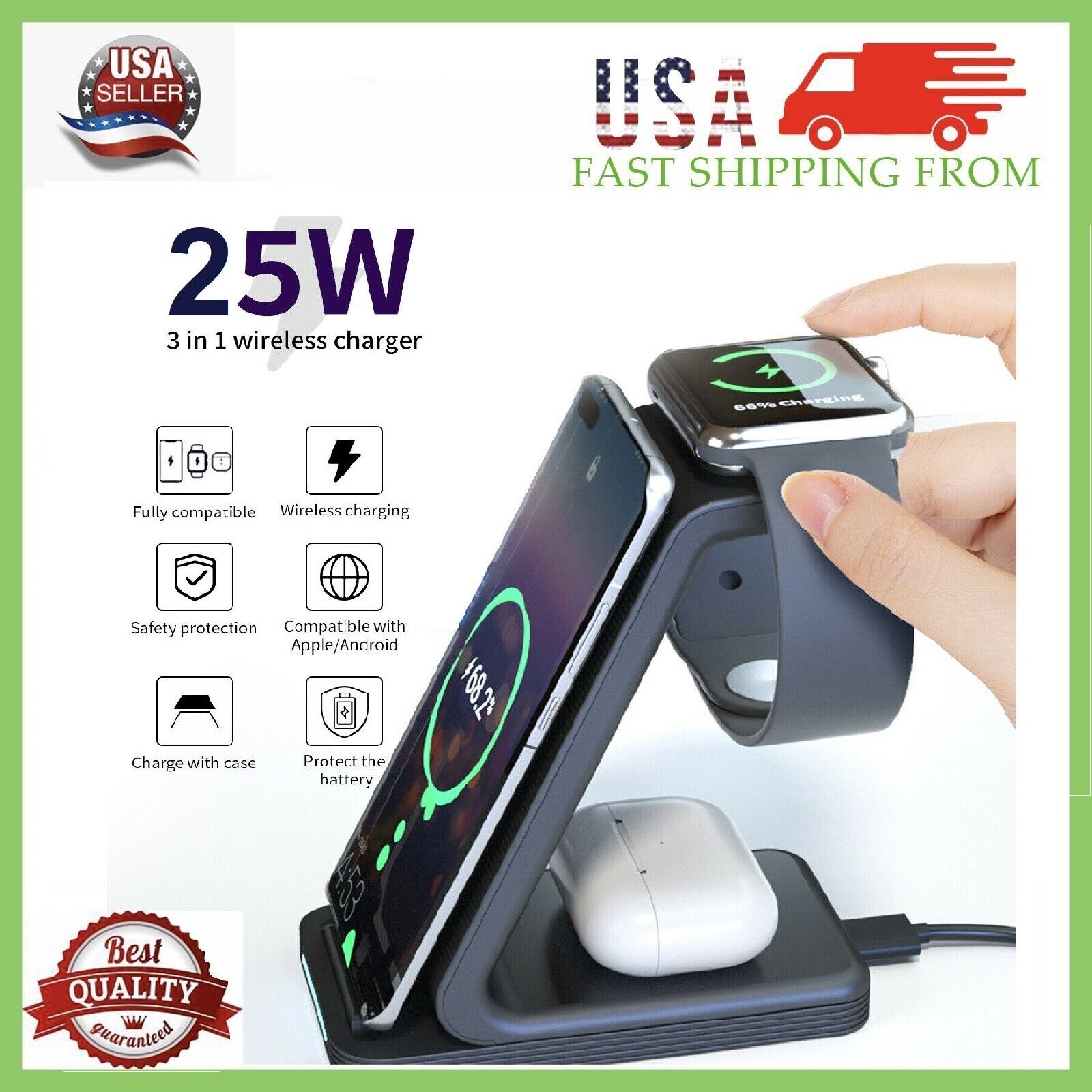3-in-1 Wireless Charger for Apple Devices