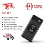 2-Pack Wireless Portable 10,000mAh Power Banks