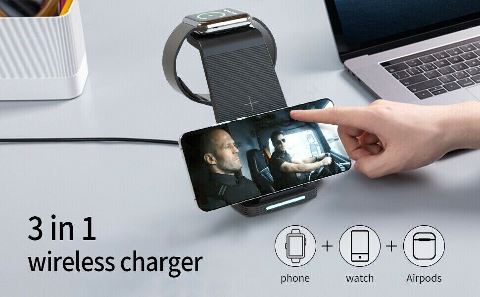 3-in-1 Wireless Charging Dock for iPhone, AirPods, Apple Watch