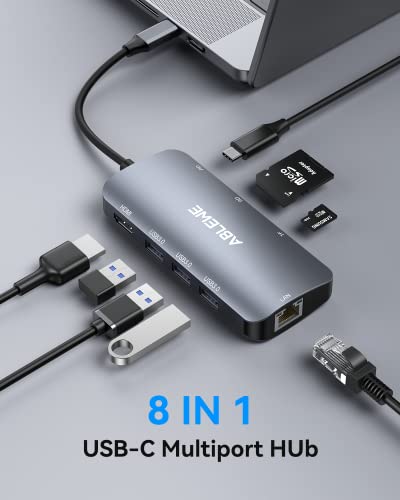 ABLEWE 8-in-1 USB-C Hub with HDMI and Ethernet