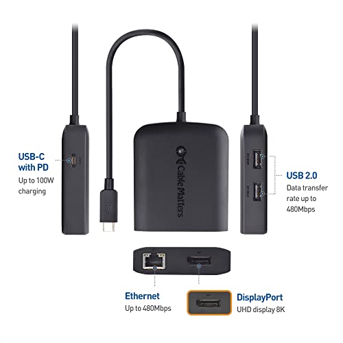 Cable Matters USB-C Multiport Adapter with 8K Display