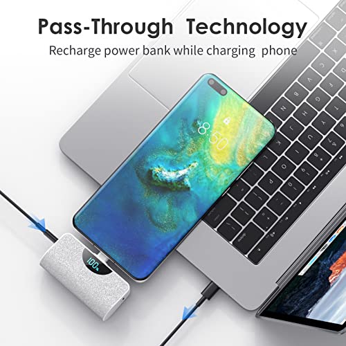 USB-C Mini Portable Charger: 2-Pack 5200mAh with LCD Display