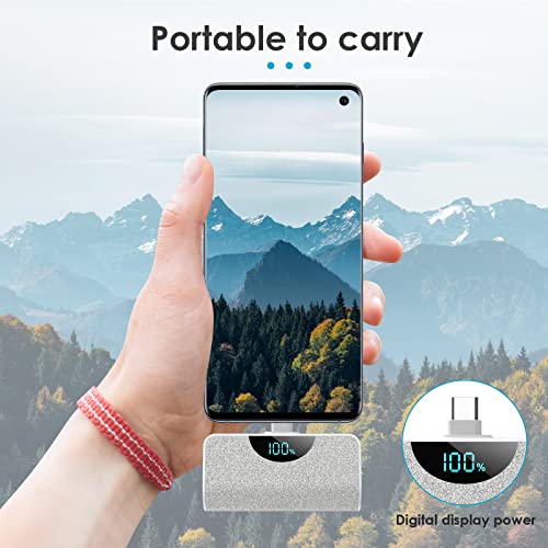 USB-C Mini Portable Charger: 2-Pack 5200mAh with LCD Display