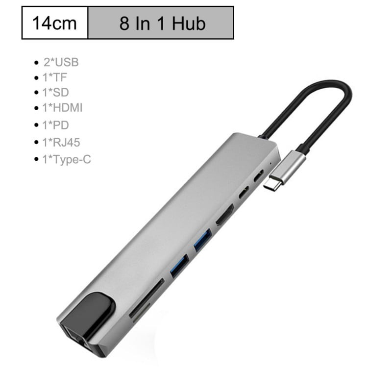 8-in-1 Multiport USB-C Hub with Ethernet Adapter
