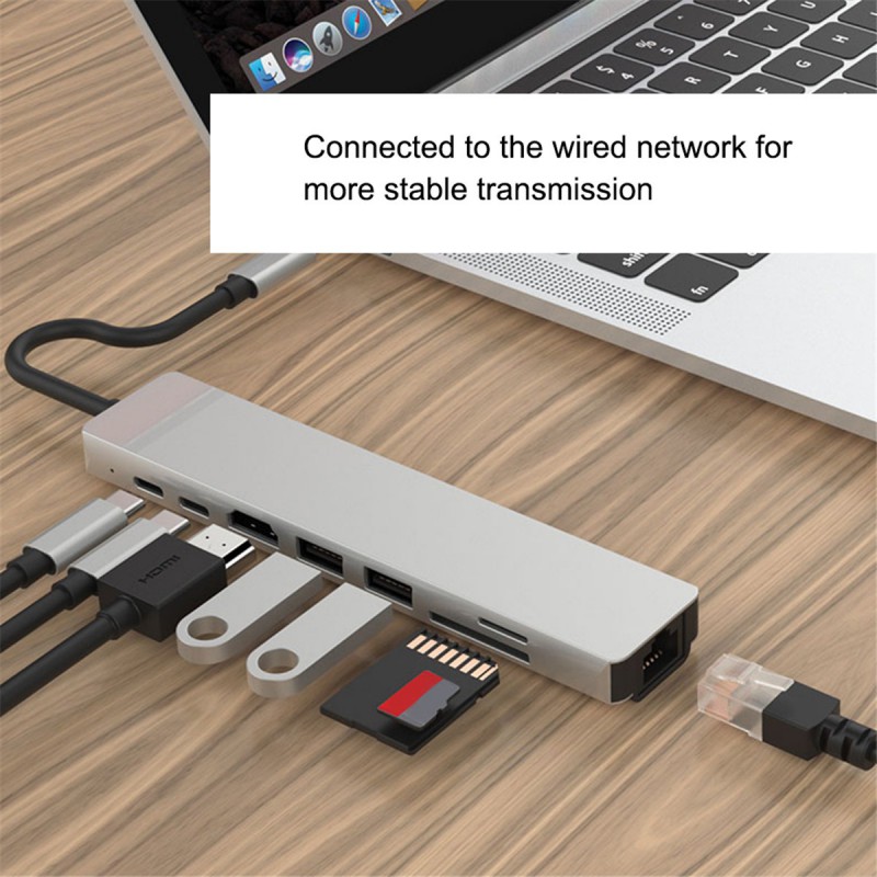 8-in-1 Multiport USB-C Hub with Ethernet Adapter