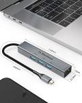 Elexlinco USB C Hub with 4 USB 3.0 Ports