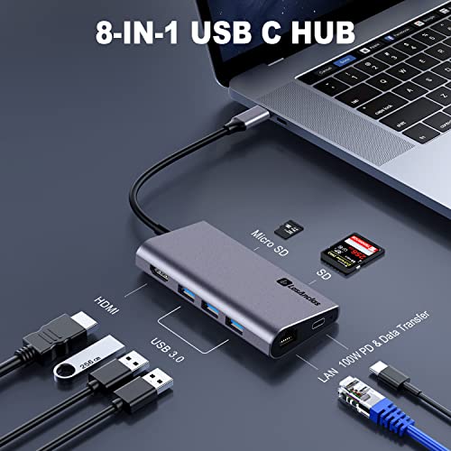 8-in-1 USB C Hub with Ethernet and HDMI