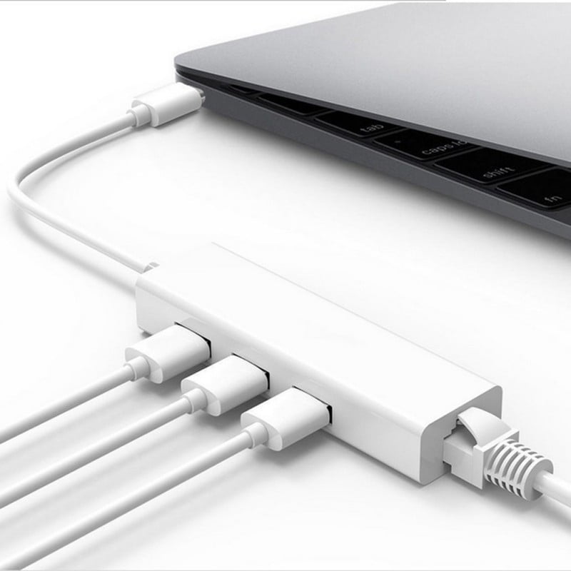 USB-C to Gigabit Ethernet Adapter Hub for MacBook