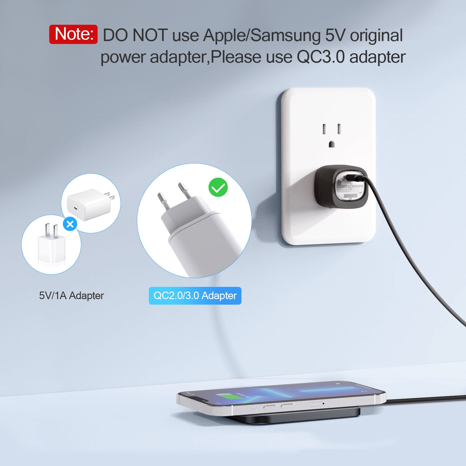 AGPTEK Fast Wireless Charger Pad with USB-C