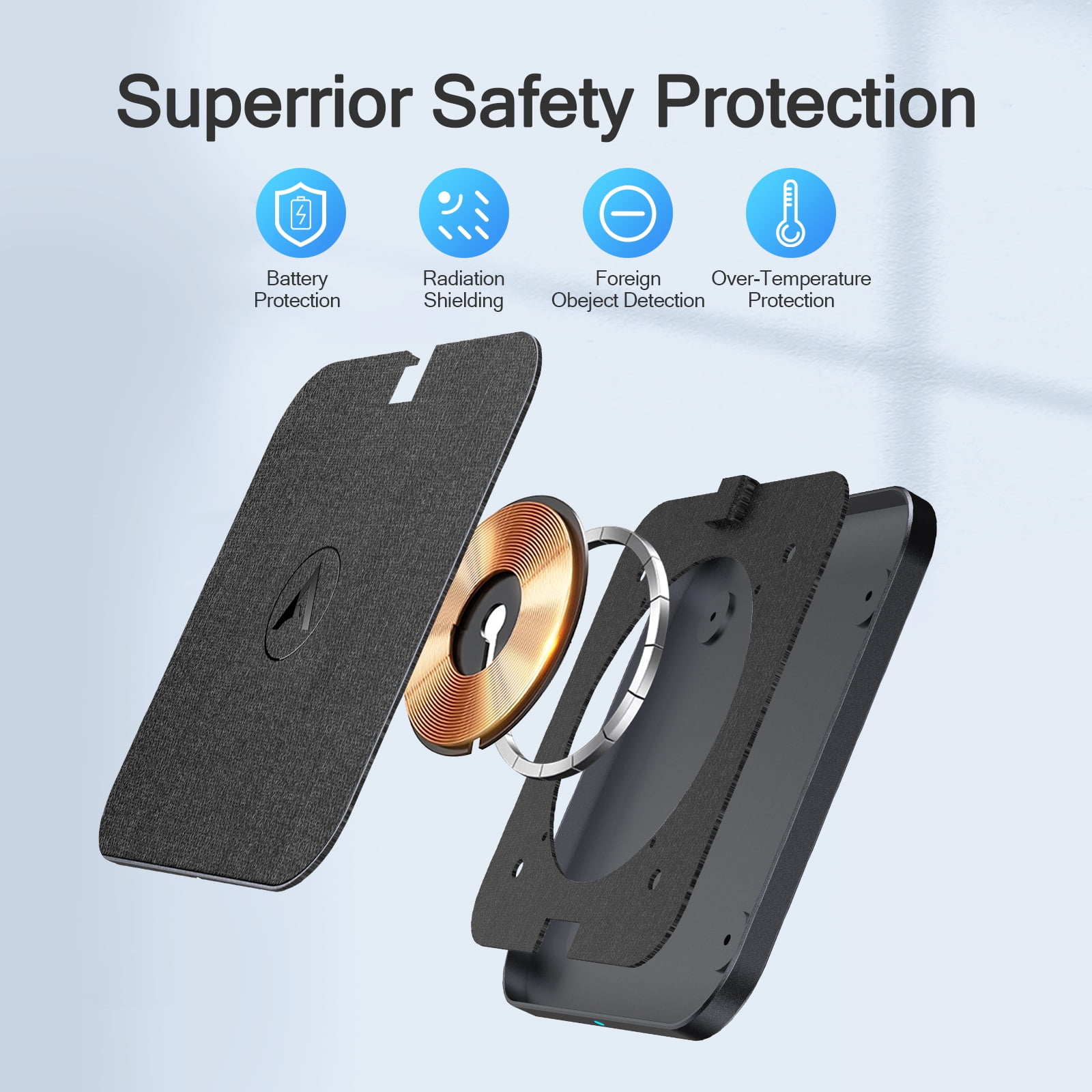 AGPTEK Fast Wireless Charger Pad with USB-C