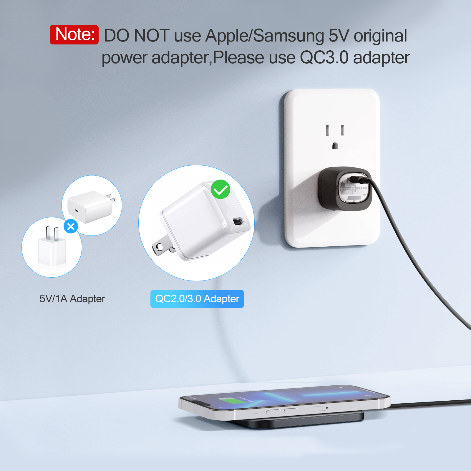 AGPTEK Fast Wireless Charger Pad with USB-C