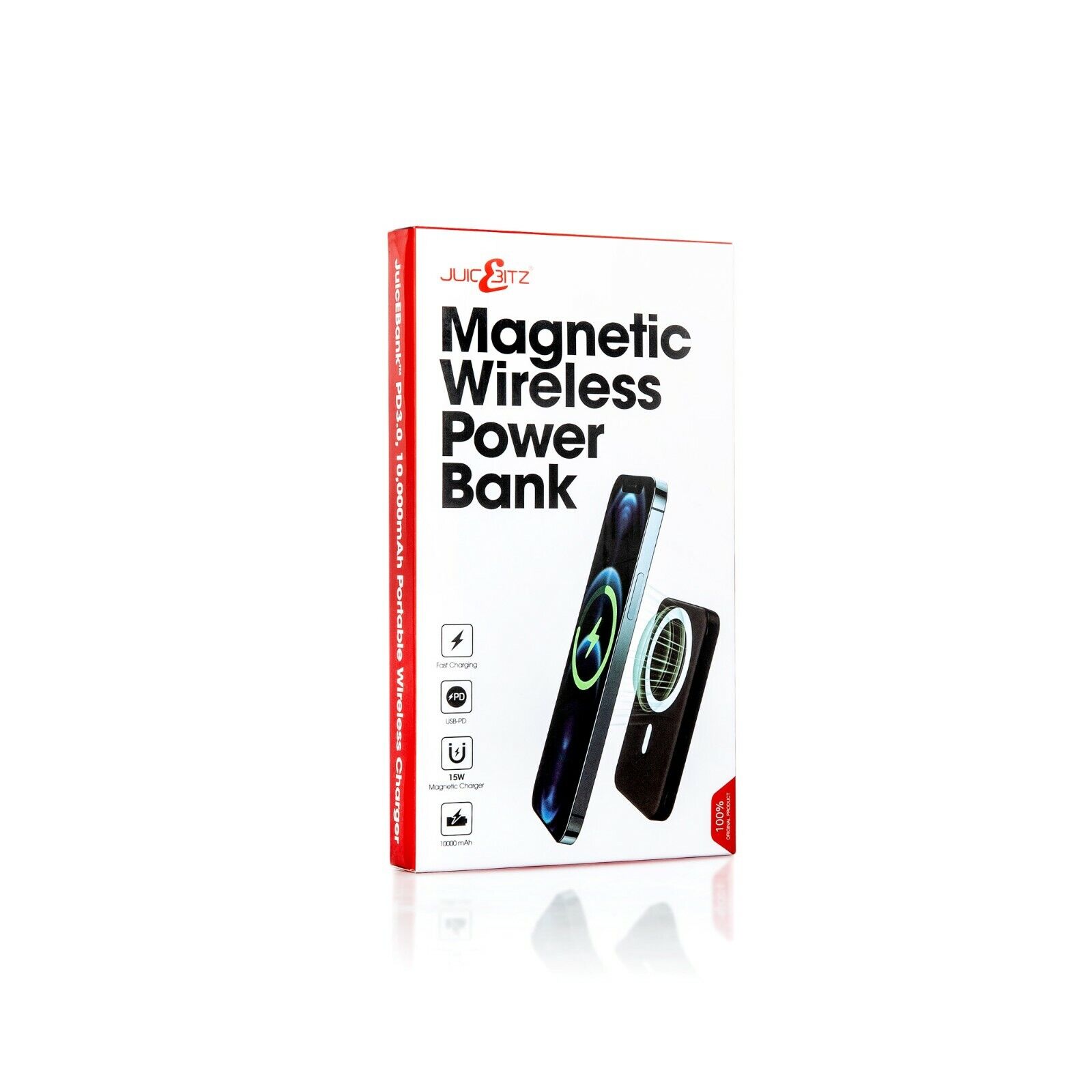 JuicEBitz® 10,000mAh USB-C Wireless Powerbank Charger