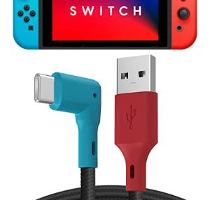 TALK WORKS 90° USB-C Charger Cable for Switch