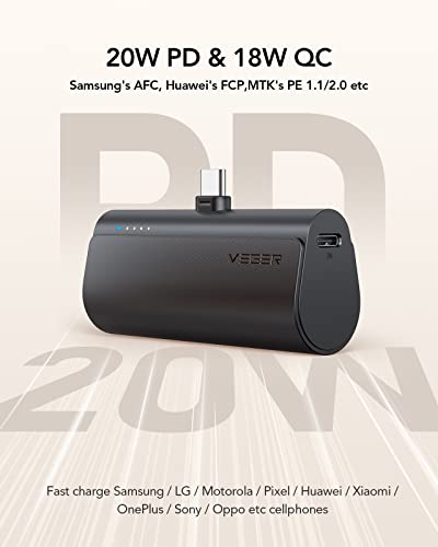 2 Pack USB-C 5000mAh Portable Fast Chargers