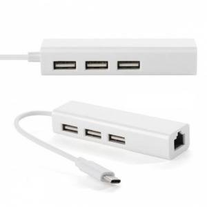 FVH USB-C 3-Port Hub with Ethernet Adapter