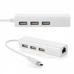 FVH USB-C 3-Port Hub with Ethernet Adapter