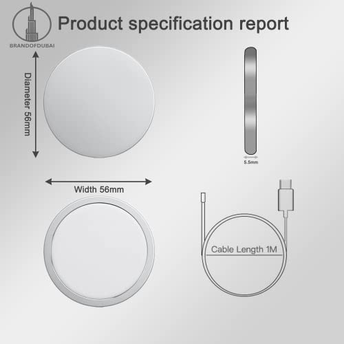 15W Wireless Charger with USB-C Cable for iPhone/Samsung