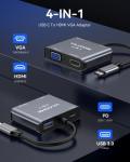 4-in-1 USB-C to HDMI VGA Adapter