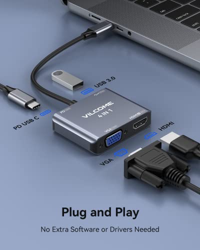 4-in-1 USB-C to HDMI VGA Adapter