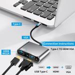 Baolongking USB-C to HDMI VGA Adapter 4K