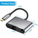 Baolongking USB-C to HDMI VGA Adapter 4K