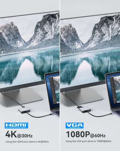 ABLEWE 4-in-1 USB-C to HDMI VGA Adapter