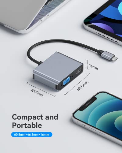 ABLEWE 4-in-1 USB-C to HDMI VGA Adapter