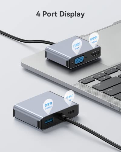 ABLEWE 4-in-1 USB-C to HDMI VGA Adapter