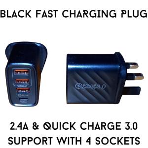 4-Port Fast USB-C Wall Charger Adapter UK