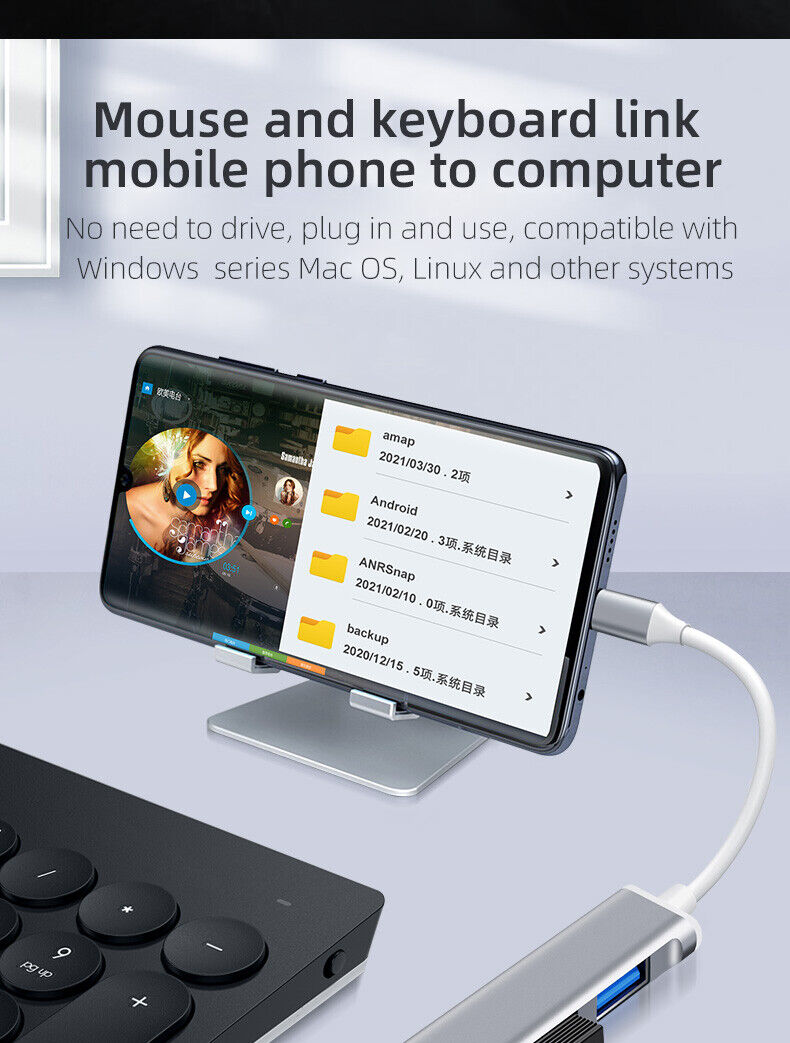 USB-C 4-Port Hub Splitter for Mac and PC