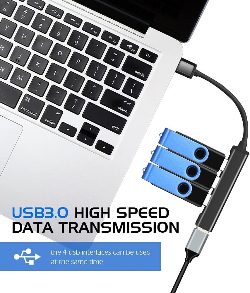 4 Port USB-C Type C Hub for Multiple Devices