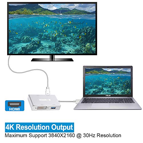 4-in-1 USB-C to HDMI/DVI/VGA Adapter