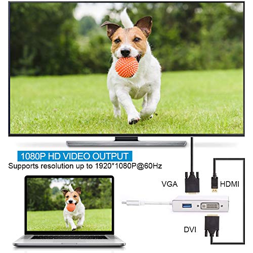 4-in-1 USB-C to HDMI/DVI/VGA Adapter