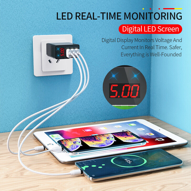 3-Port Quick Charge USB-C Wall Charger Set
