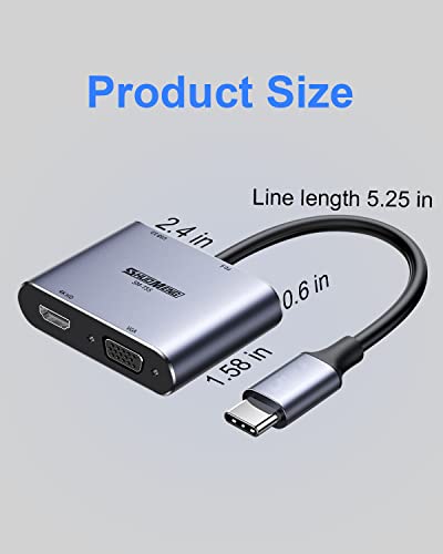 4-in-1 USB-C to HDMI VGA Adapter