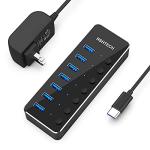 RSHTECH 7-Port USB-C Hub with On/Off Switches
