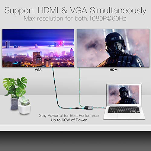 ZCUOO 5-in-1 USB-C Multiport Adapter for Laptops