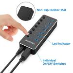 RSHTECH 7-Port USB-C Hub with On/Off Switches