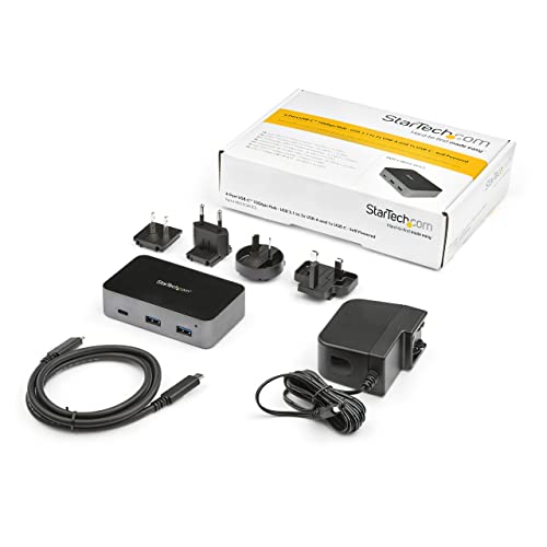 4-Port USB C Hub with Power Adapter