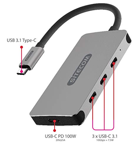 Sitecom CN-386 4-Port USB-C Hub with Power Delivery