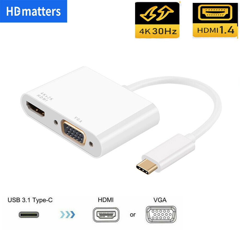 USB-C to HDMI & VGA 4K Adapter