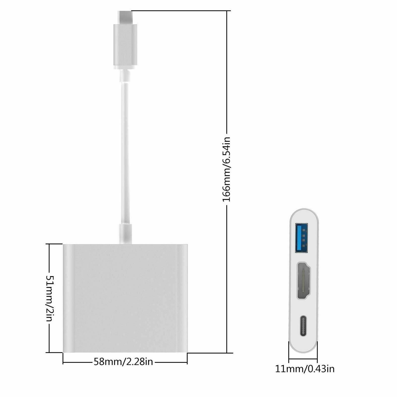 USB-C Thunderbolt 3 to HDMI VGA Charging Hub