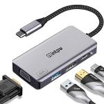 USB C to VGA and HDMI Multiport Adapter