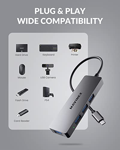 MAVINEX UltraSlim USB-C Hub with 4 Ports
