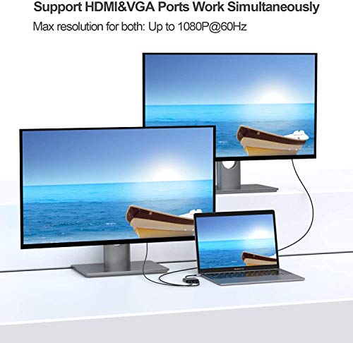 USB C to HDMI and VGA Adapter