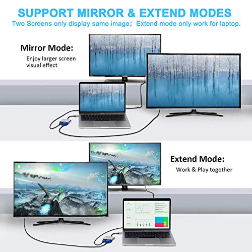 ABLEWE 2-in-1 USB-C to HDMI VGA Adapter